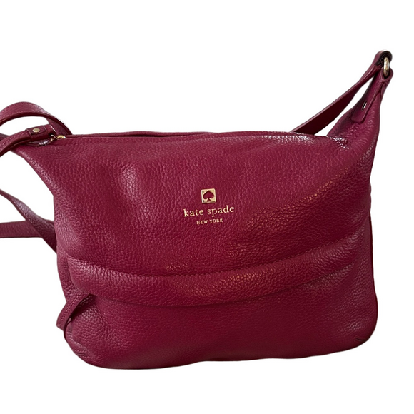 Kate Spade Starla Grant Park Red Plum Leather Crossbody Bag - Picture 1 of 16